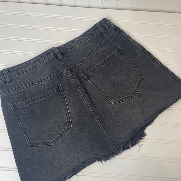 Free People White Tassel Embroidered Boho Top & Black Front Zip Denim Skirt 8 - Picture 8 of 10